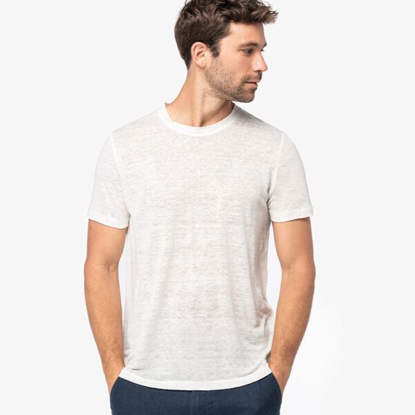 Spasso Crew Neck Linen T-Shirt Thumbnail