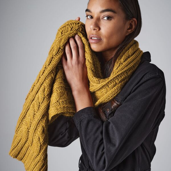 Cable Knit Melange Scarf Thumbnail