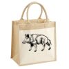 Cotton Pocket Jute Midi Tote Thumbnail