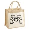 Cotton Pocket Jute Midi Tote Thumbnail