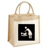 Cotton Pocket Jute Midi Tote Thumbnail