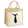 Cotton Pocket Jute Midi Tote Thumbnail
