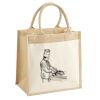 Cotton Pocket Jute Midi Tote Thumbnail