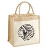 Cotton Pocket Jute Midi Tote Thumbnail