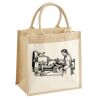 Cotton Pocket Jute Midi Tote Thumbnail