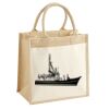 Cotton Pocket Jute Midi Tote Thumbnail
