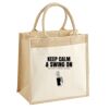 Cotton Pocket Jute Midi Tote Thumbnail