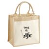 Cotton Pocket Jute Midi Tote Thumbnail